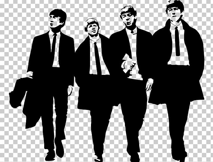 Black and white of The Beatles PNG